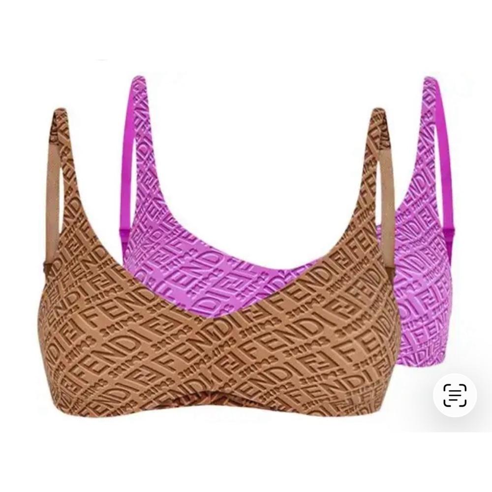 Skims x Fendi Brown and Purple Bralette Set